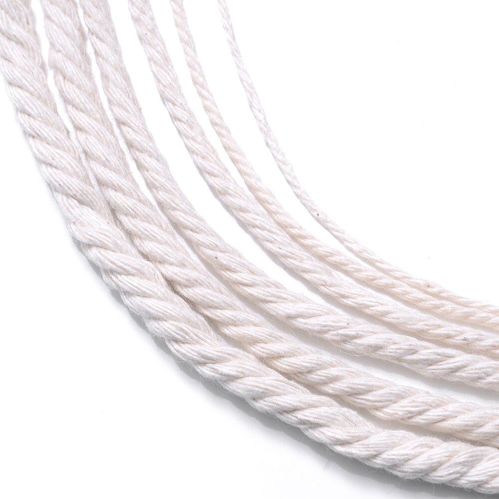 1 2 3 4 5 6mm Natural Cotton Twisted Rope Macrame Cotton Cord Twine String DIY Craft Making Tassel Knitting Thread( not 1 roll)
