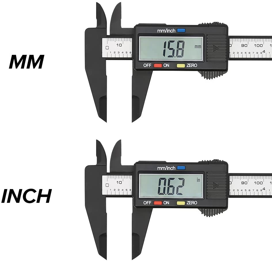 Digital Caliper 6 Inch Electronic Vernier Caliper with LCD Screen 0-6 inch Micrometer Caliper Measuring Tool Inch and Millimeter