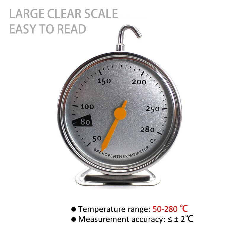 Stainless Steel Oven Thermometer Hang Or Stand Large Dial Baking BBQ Cooking Meat Food Temperature Measurement