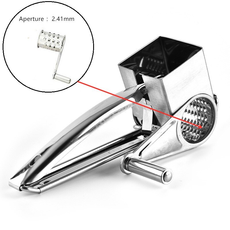 Osthyvel i rostfritt stål handvevt osthyvel roterande ostchokladriv vitlökskvarn köksredskap: Bländare 2.41mm