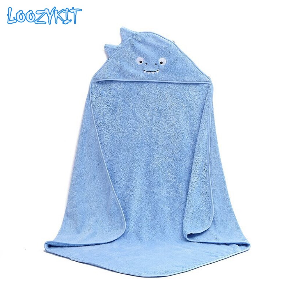 Baby Poncho Badhanddoek Toalla Fluwelen 90*90Cm Fleece Kap Baby Handdoeken Deken Pasgeboren Baby Badcape Zuigeling baby 'S: Blue