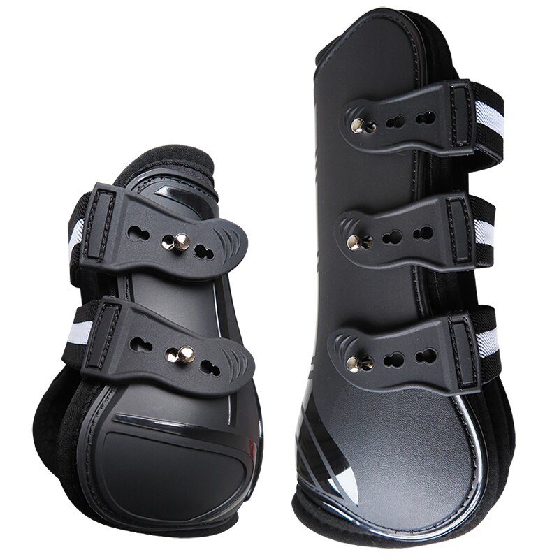 Botas para tendón de caballo, carcasa de PU, forro de neopreno. Para proteger las piernas de tu caballo de lesiones. AC7037 y 7038: black size L