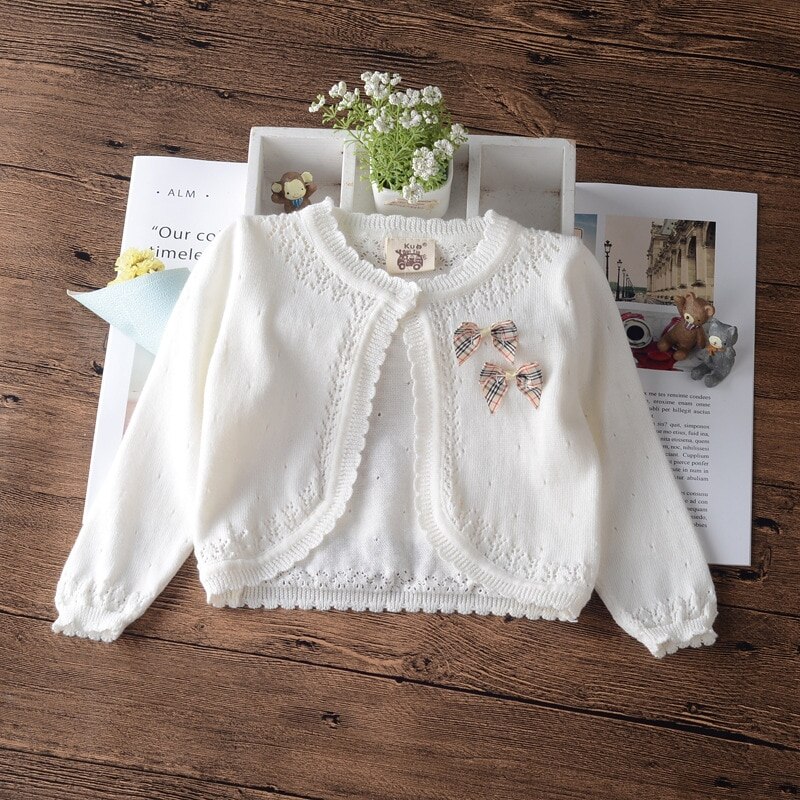 Mädchen Strickjacke zur Seite fahren Jacke 100 Baumwolle Mädchen Oberbekleidung für 1 2 4 6 8 Jahre alt freundlicher Kleidung RKC195082: Elfenbein / 24M