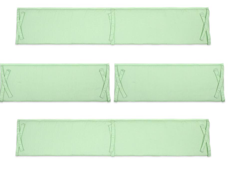 Pare-chocs de lit de bébé de couleur unie, adaptés aux lits ronds et carrés, coussins de protection, décoration de chambre pour -nés, 4 pièces, BTN050: BTN050-green