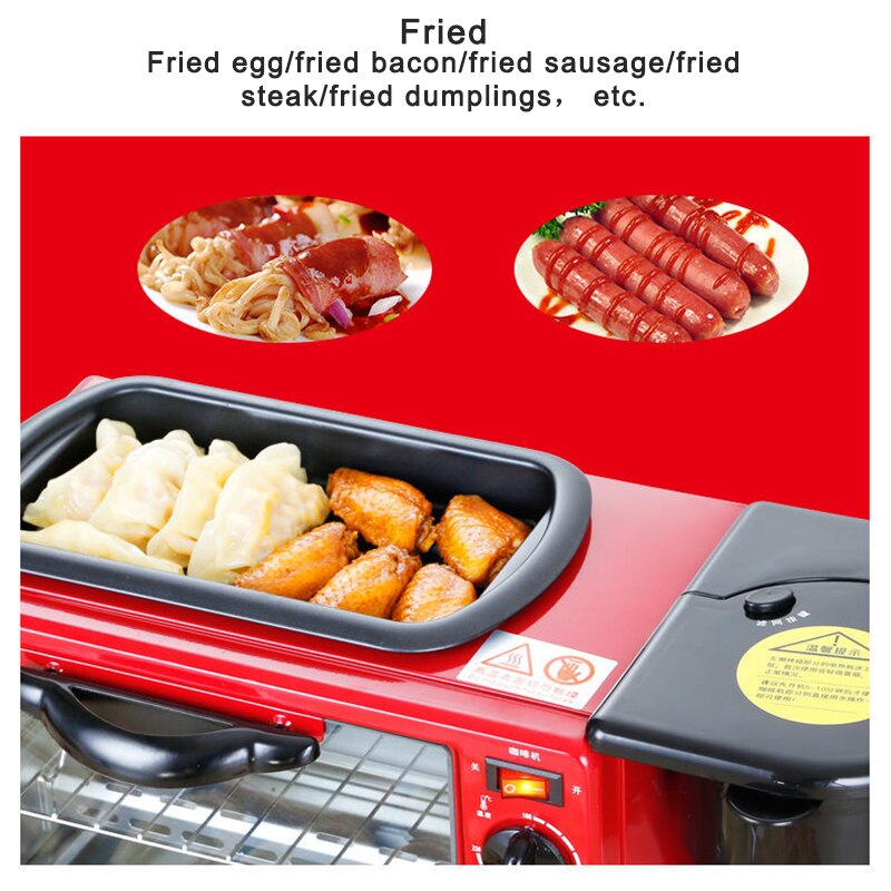 Ontbijt Machine 3-In-1 Huishoudelijke Smart Multifunctionele Broodmachine Keuken Koken Apparaten Automatische Timing Kleine oven
