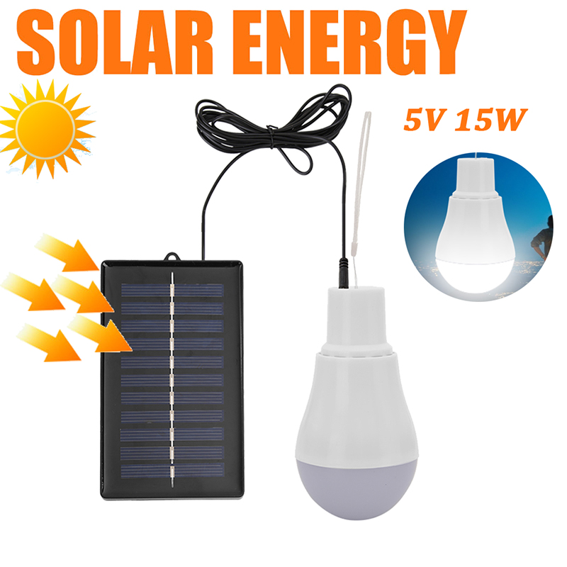 5V 15W 300LM Outdoor Solar Lamp Portable Energiebesparende Oplaadbare Led Lamp Draagbare Zonne-energie Paneel Voor outdoor Verlichting