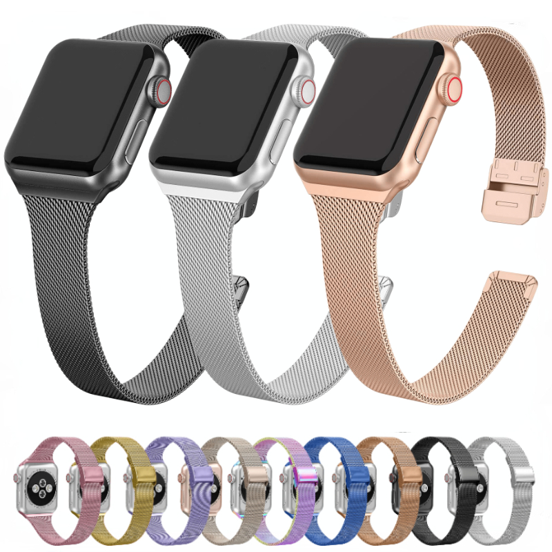 Bracelet milanais pour Apple watch 10 42mm 46mm 9 8 7 45mm 41mm 6 5 4 3 SE 40mm 44mm bracelet en métal pour iWatch Ultra 2 1 49mm