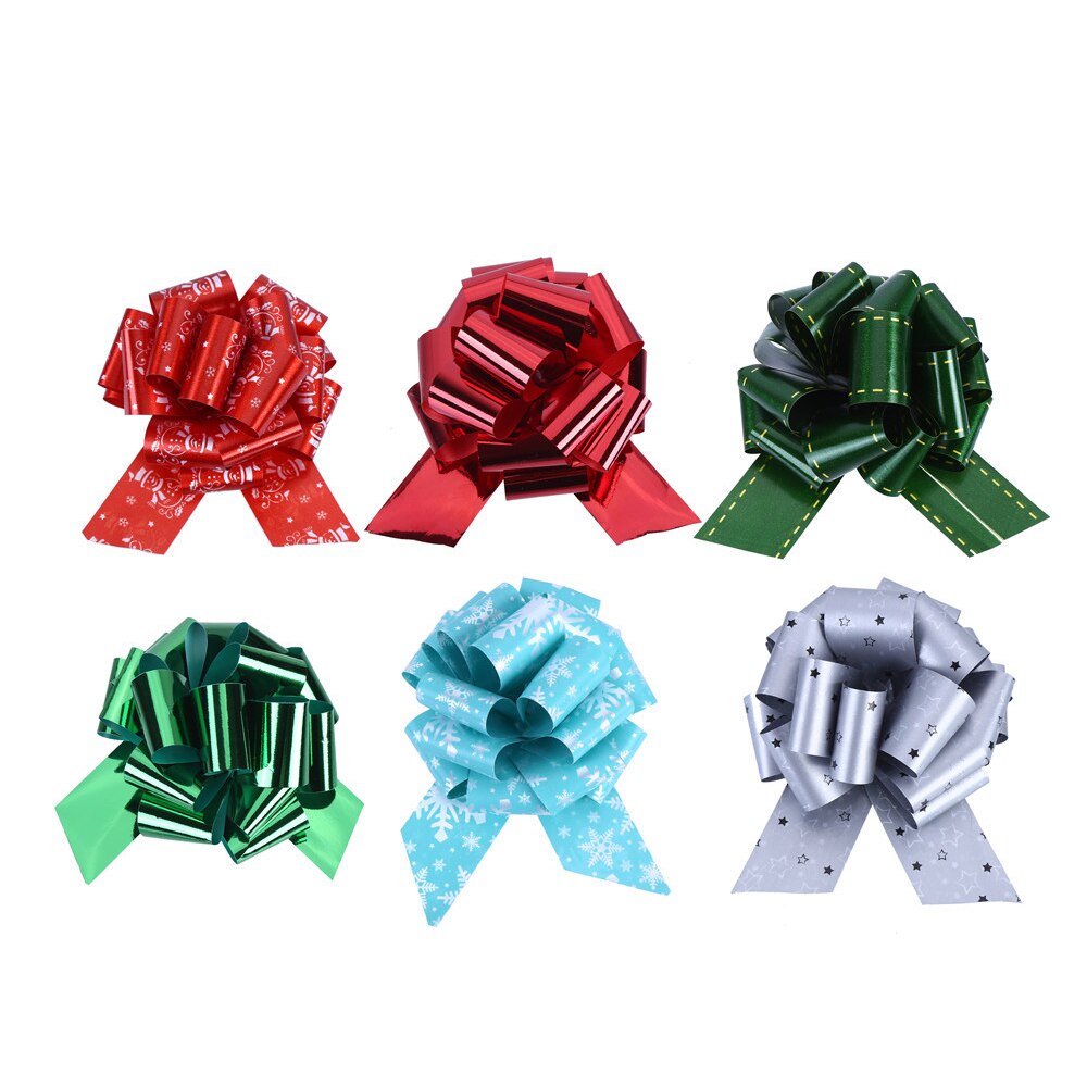 12 Pcs Wedding decoration Christmas Pull Flower Ribbon DIY Handmade Ribbon Strips Happy Year Decoration