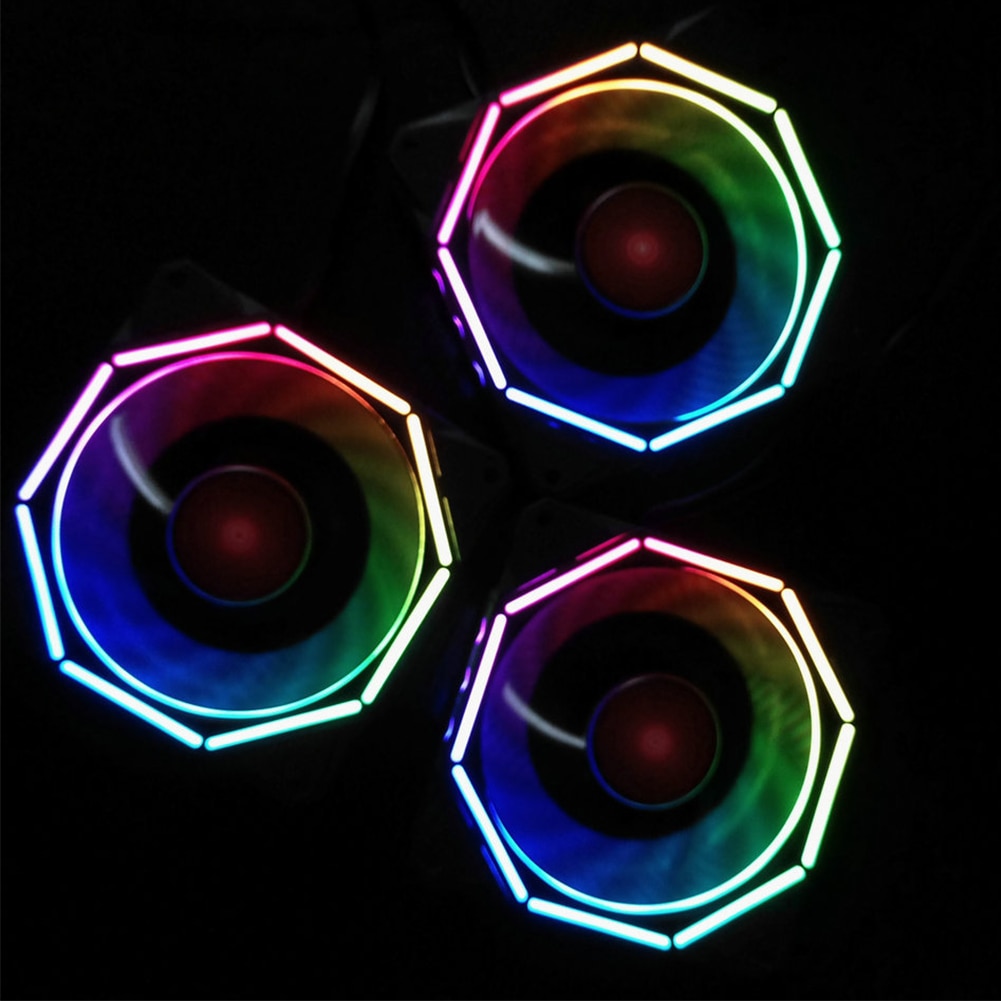 12cm Chassis RGB Adjust Accessories Computer Case Fan Universal Controller Low Noise Hydraulic Bearing Remote Control LED Lamp