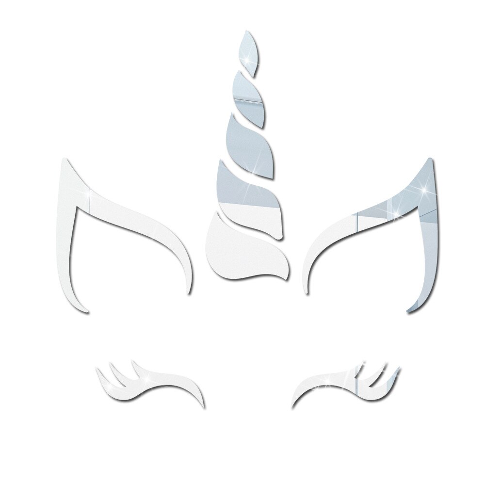 Kawaii Einhorn Acryl Zauberstab Aufkleber Spiegel Aufkleber Tapete Schlafzimmer Wohnzimmer Dekor Hause Dekoration Zubehör: JM581 Splitter