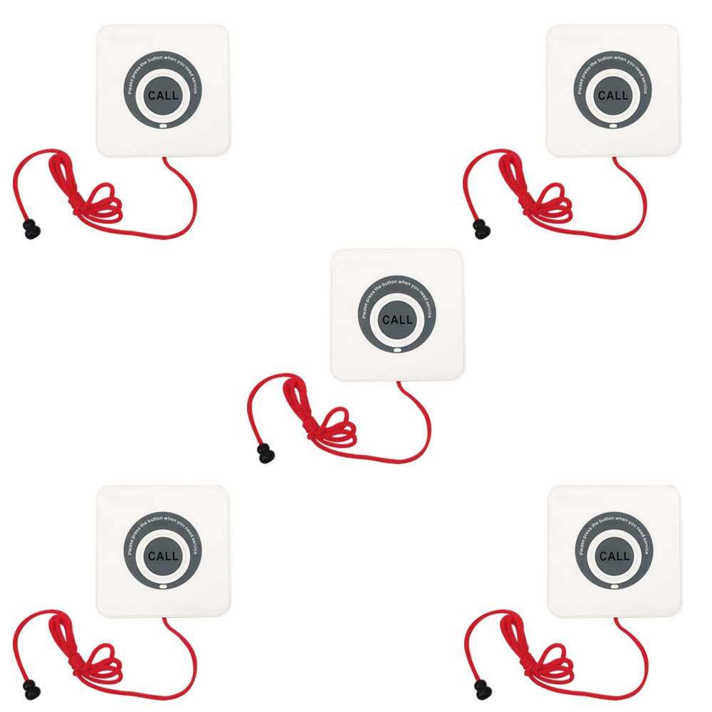 JINGLE BELLS Watch Receiver Wireless Touch Screen Service Call Bells Button Pager Wireless Restaurant Guest Calling Systems: 5 pcs with string