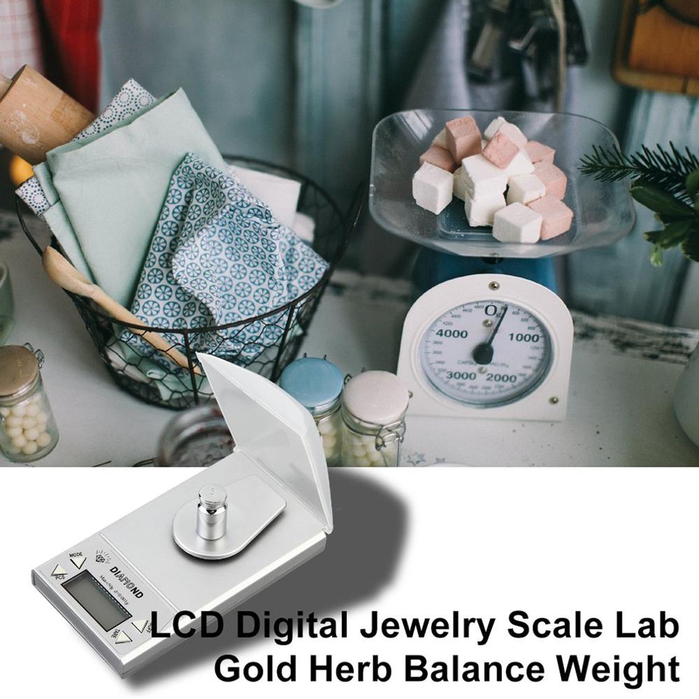 1pcs di Alta Precisione 50G 0.001g LCD Jewelry Digital Bilancia Lab Oro Erba Equilibrio Retroilluminazione Blu Grammo di Peso negozio in tutto il mondo Hot
