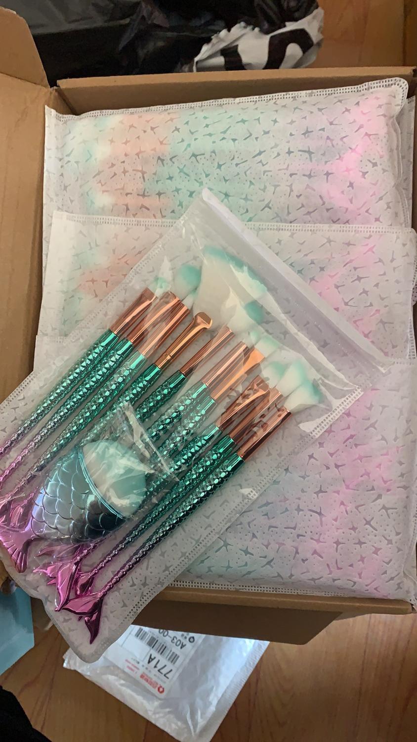 Mermaid Makeup Brushes Set For Foundation Powder Blusher Eyeshadow Concealer Lip Eye Face Make Up Brush Cosmetics Beauty Tools