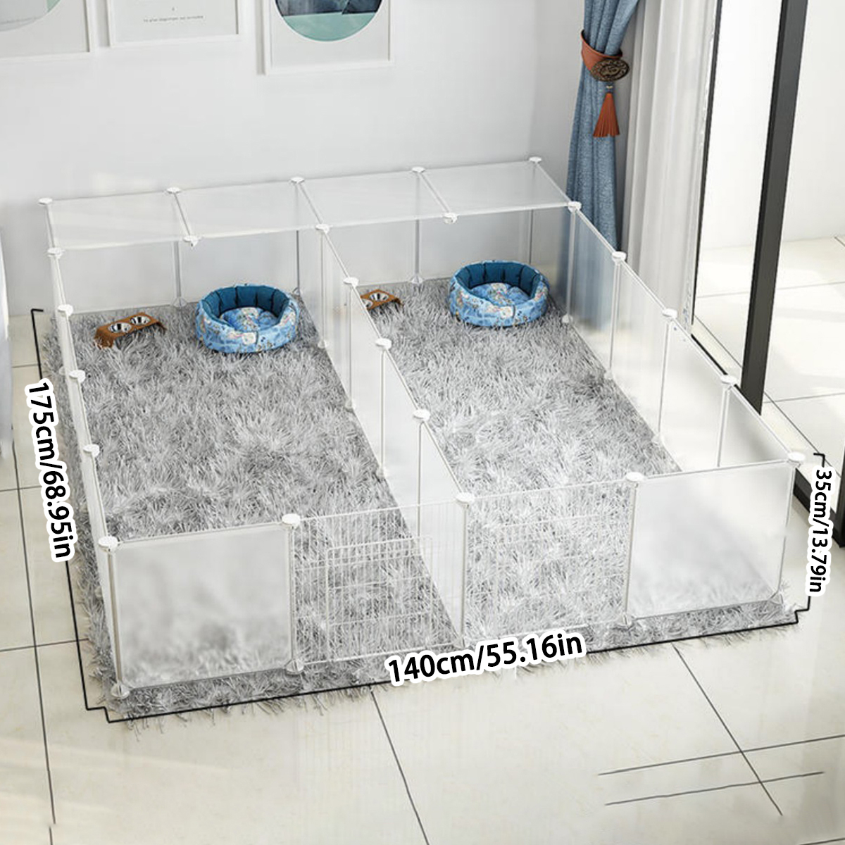 Isolatiebord voor kleine dieren, beschermhek voor kleine en middelgrote honden, verwijderbaar hek voor huisdieren, transparante kooi, kattenkooi, afneembaar en wasbaar