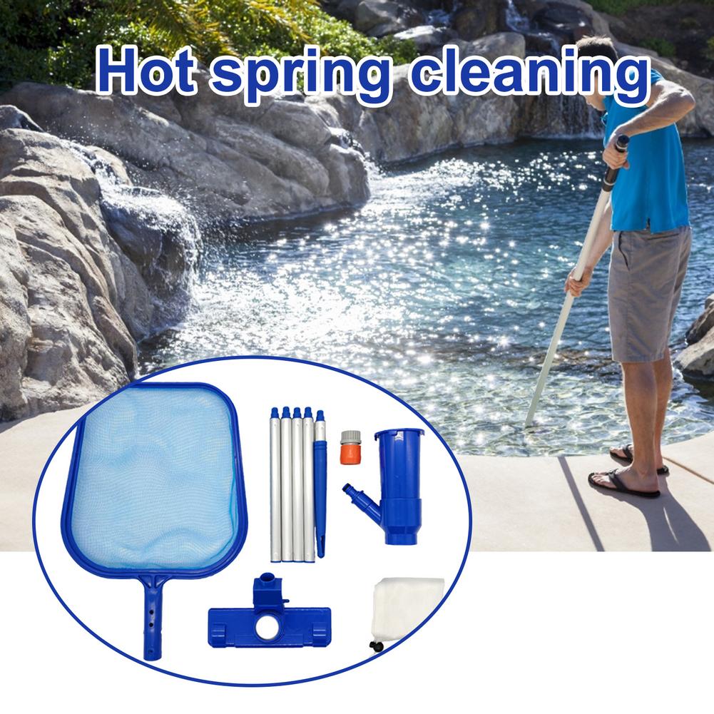 Swim Pool Cleaning Kit Portable Pool Vacuum Jet Cleaner Spa/pool Maintenance Set Handheld Nozzle Vacuum Head Oil Skimming Net