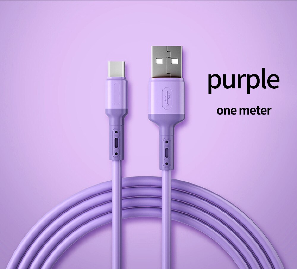 USB 5A Type C Cable For Samsung S20 Huawei P40 Mate 30 Mobile Phone Fast Charge Wire Cable Original Supercharge Super Charger: purple