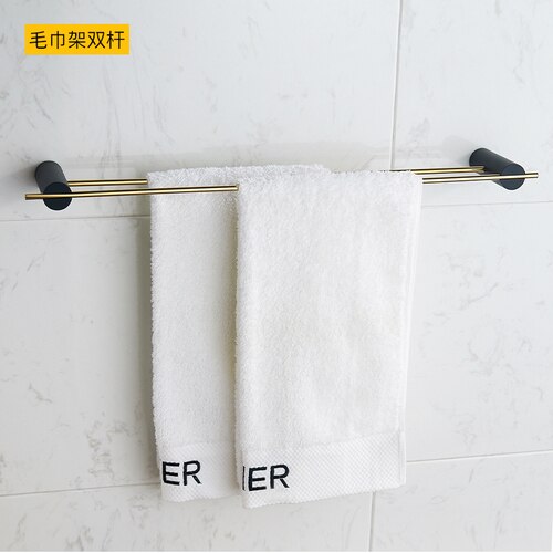 Accessoires de salle de bain en cuivre doré | Porte-serviettes 60cm porte-serviettes mural de bain-douche, ensemble de porte-savon en céramique: towel bars 1