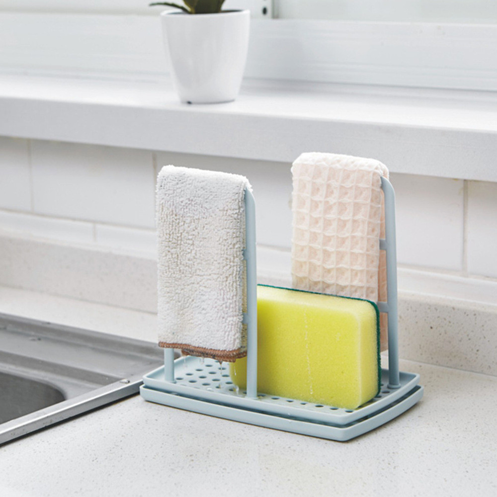 Kitchen Dishcloth Holder For Towel Rag Hanger Sink Sponge Holder Rack Shelf For Kitchen Bathroom Dish Cloth Drain Organizer #T1P