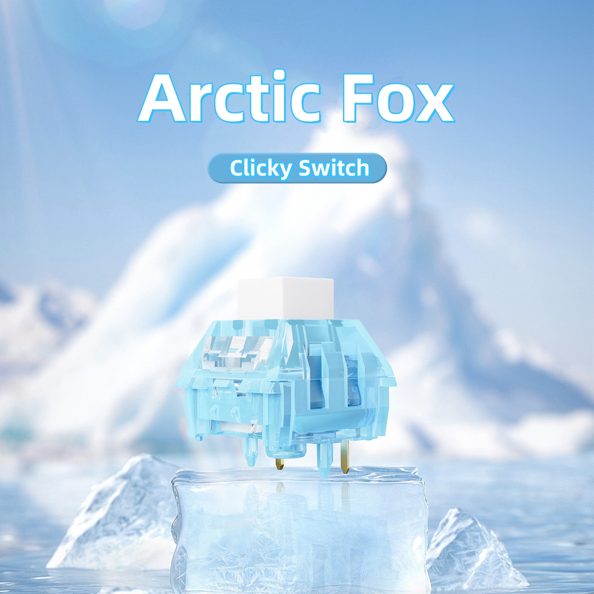 Kailh Arctic Fox Switches Keyboard Switch 5 pins RGB SMD Clicky Switches With Light Guide For Mechanical Keyboard MX Switches