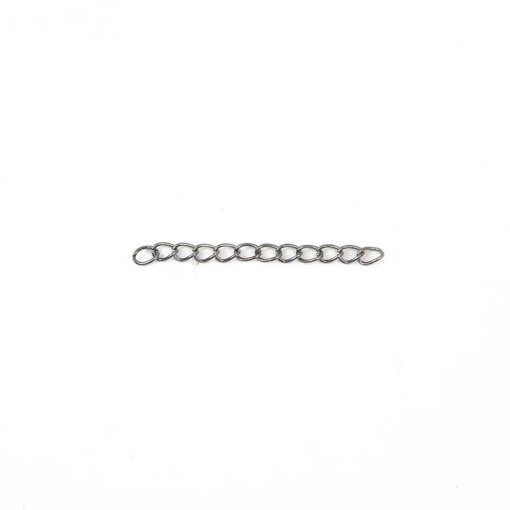 50 stk/parti 5cm 7cm kjedeforlenger armbånd forlenger forlengelse haler koblinger for smykker å gjøre selv-funn: Gummisvart / 4 x 50mm