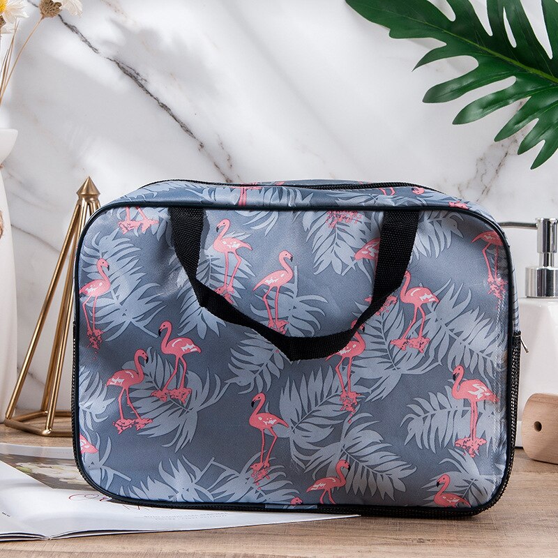 1 Pc Frauen Oxford machen-hoch Tasche Reißverschluss Vogel Kaktus drucken Kosmetik Lippenstift Organizer Reise Frauen Toilettartikel Lagerung Beutel