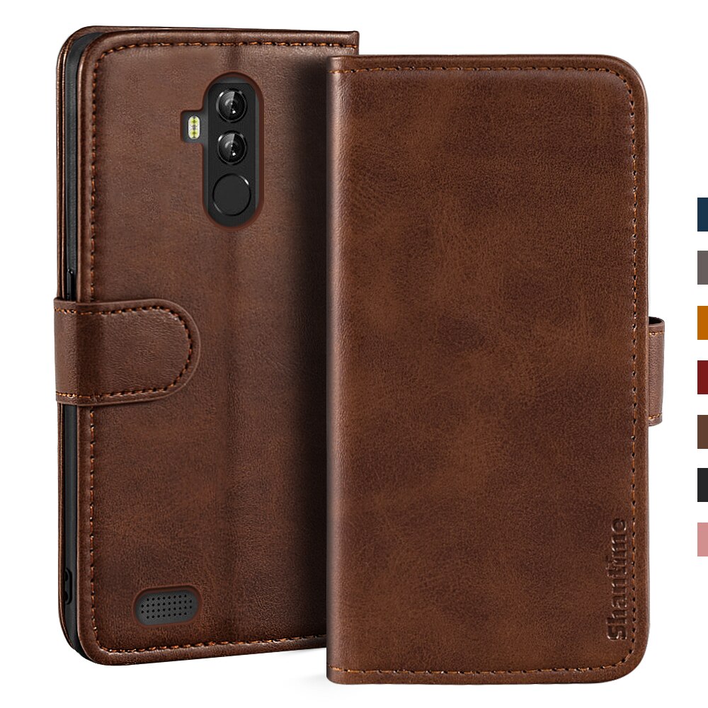 Case Voor Leagoo M9 Pro Case Magnetische Wallet Leather Cover Voor Leagoo M9 Pro Stand Coque Telefoon Gevallen: Dark brown