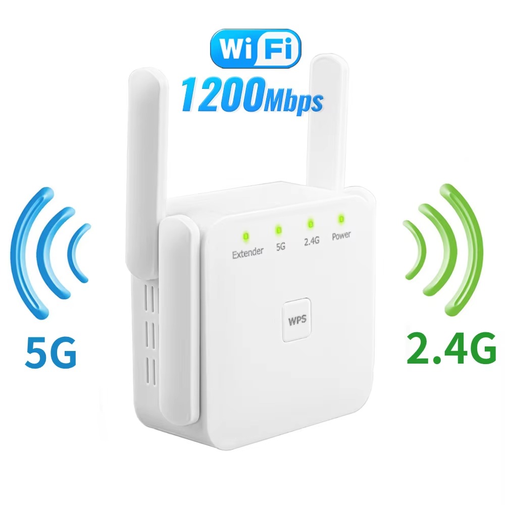 1200Mbps Wi-fi Repeater Amplifier 5G Wireless WiFi Repeater Signal Wifi Extender Network Wi fi Booster 5 Ghz Long Range