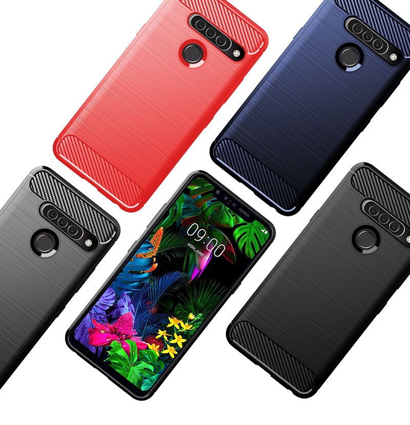 Für LG G8S ThinQ Fall Weichen Carbon Telefon Fall Für LG G8S ThinQ Stoßfest Volle Schutz Silikon Stoßstange