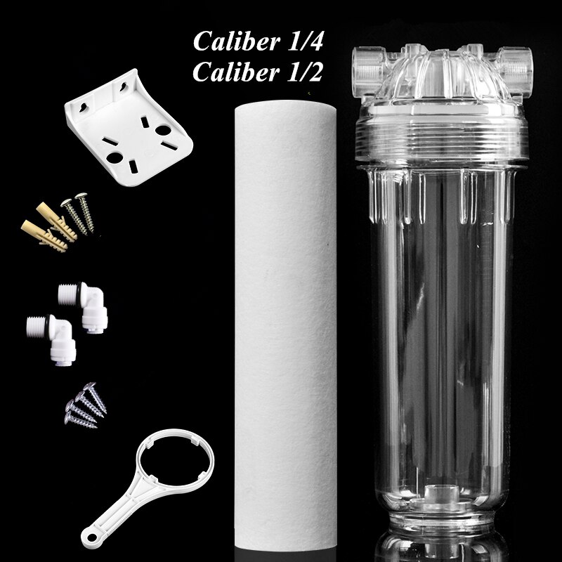 Water Filter Behuizing Water Filter 1/4 1/2 Water Filter Vervangende Onderdelen 1/4 Water Filter Behuizing 10