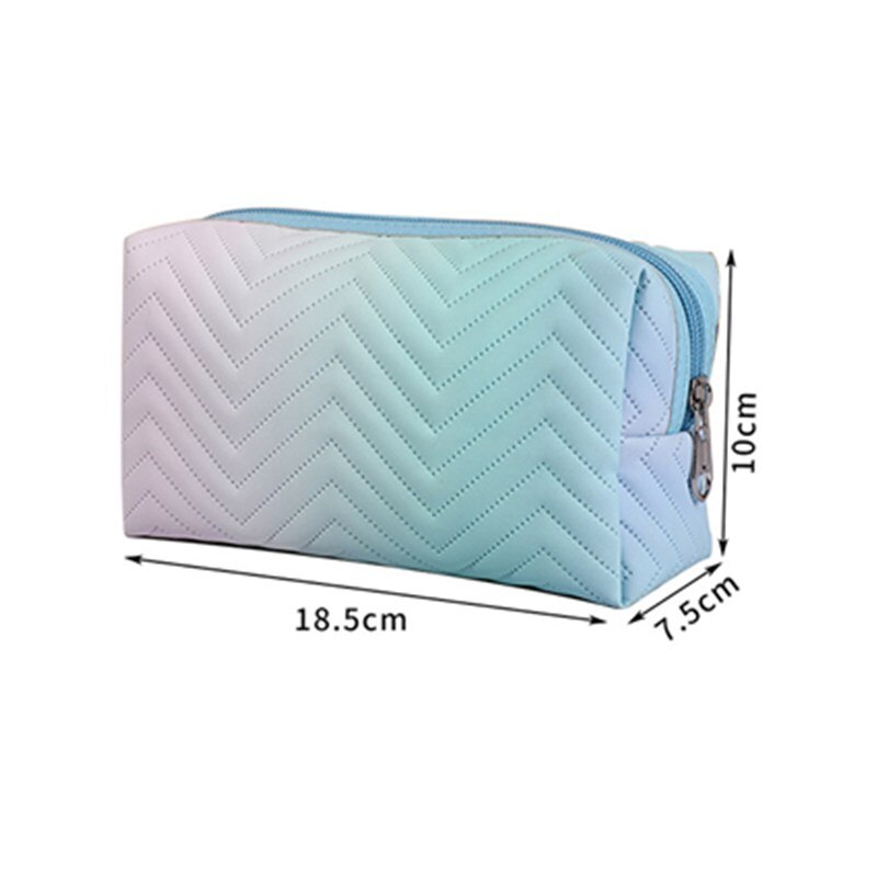 PURDORED 1 Pc Gradienten Farbe machen-hoch Tasche für Frauen Reißverschluss Samt Kosmetik Tasche Reise Große Weibliche Machen hoch Beutel Notwendigkeiten