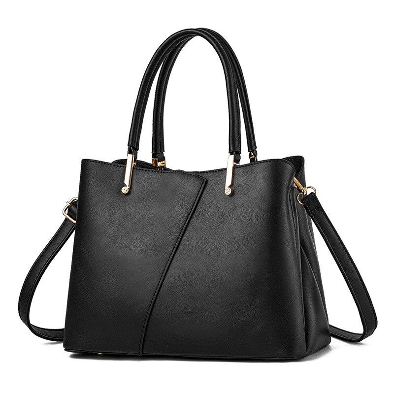 Dames Hand Tassen Luxe Handtassen Vrouwen Luxe Tassen Zwart Crossbody Tassen Voor Vrouwen Lederen Effen Handtas Vrouwelijke Bolsa: Black