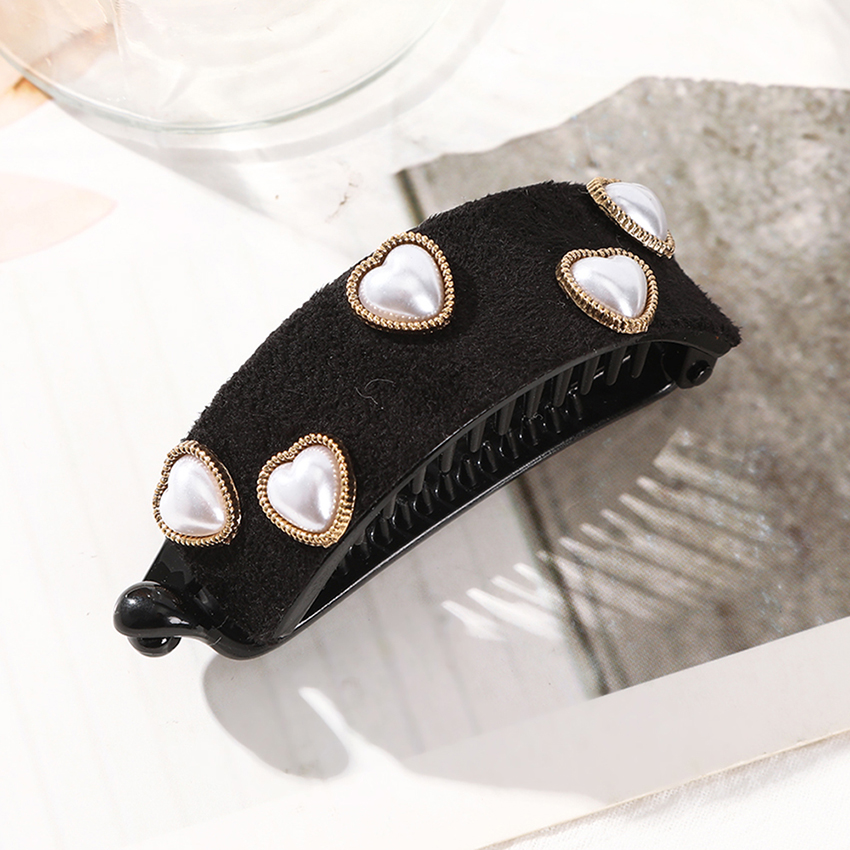 Retro Rhinestone Flocking Hair Clip Women's Back Of The Head Duckbill Clip Accessory Headband Hair Clip Hair Accessories