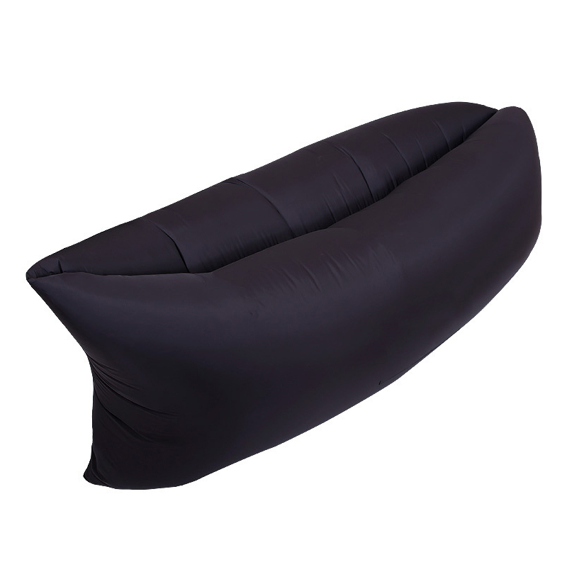 Camping opblaasbare bank voor buiten, luie slaapzak, ultralicht, strand, kamperen, reisslaapzak, luchtbed, ligstoel, slaapzak, kampeerzak,  x1++ a: Zwart
