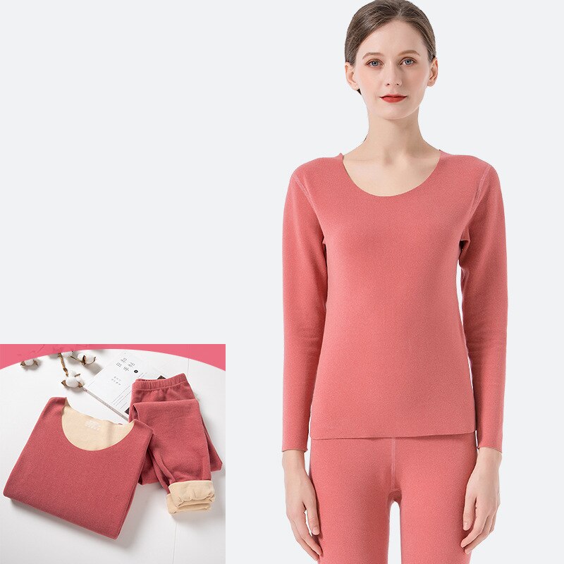femmes sous-vêtement thermique ensemble hiver pyjamas deuxième thermique peau pulls longs Johns automne vêtements: fuchsia / XXL
