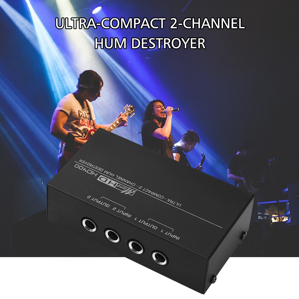 Metal HD400 Ultra-compact Hum Destroyer 2 canali Hum Eliminator filtro antirumore con ingressi TRS da 1/4 pollici uscite parti