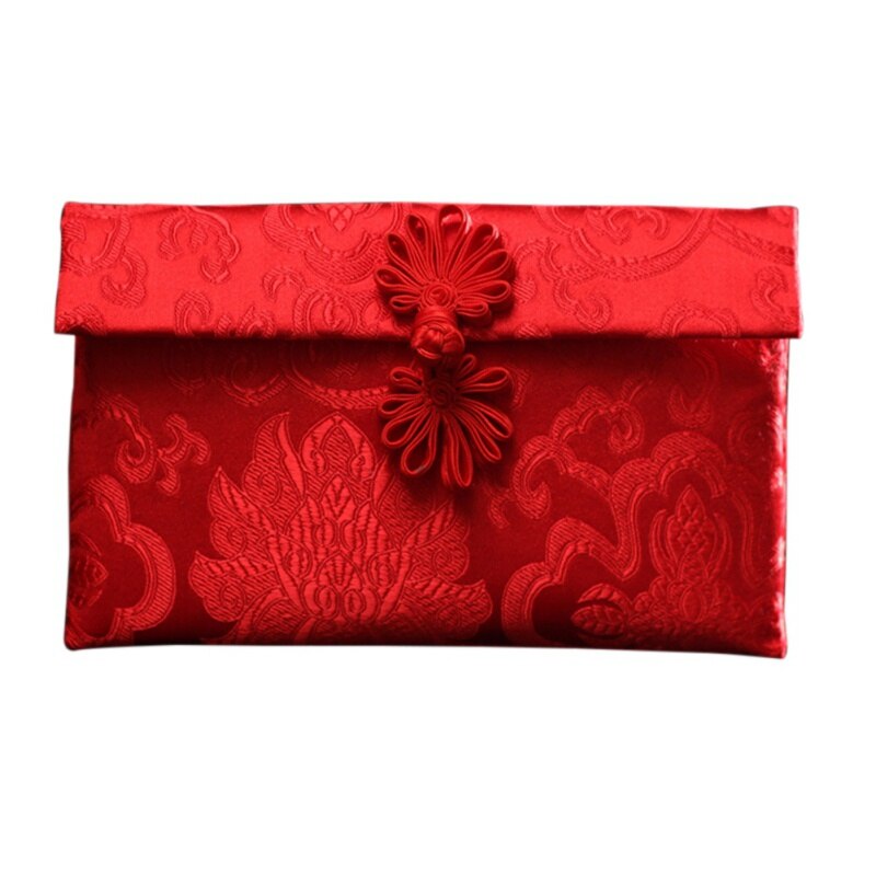 High-End Bruiloft Stof Rode Envelop Persoonlijkheid Brocade Rode Envelop Voor Bruiloft Verjaardag Jaar Rode Envelop V: Default Title