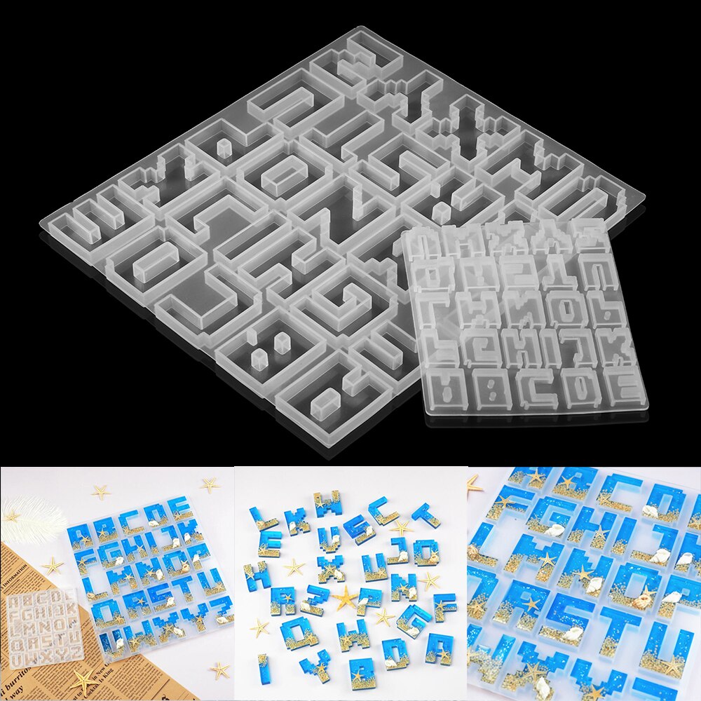 1pcs English Alphabet Silicone Casting Molds Letter Epoxy Resin Molds Mixed Style For DIY Jewelry Making Findings Supplies