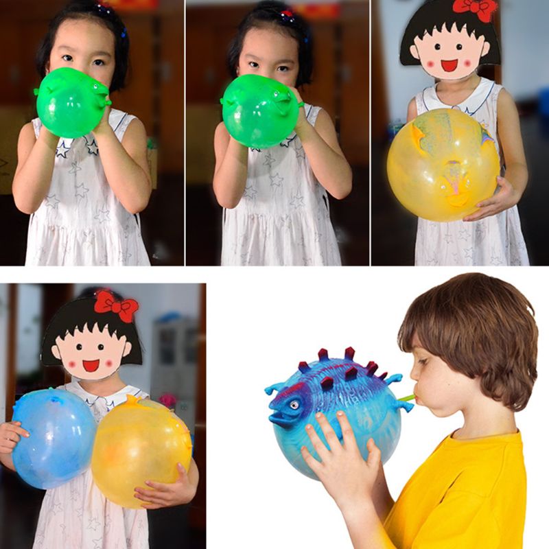 4 Stuks Kids Funny Blazen Opblaasbare Dieren Dinosaurus Ballonnen Bal Speelgoed