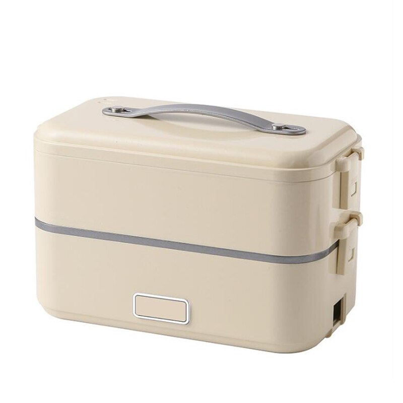 Double-layer Lunch Box Food Container Portable Electric Heating Insulation Dinnerware Food Storage Container Bento Lunch Box: Double-layer yellow