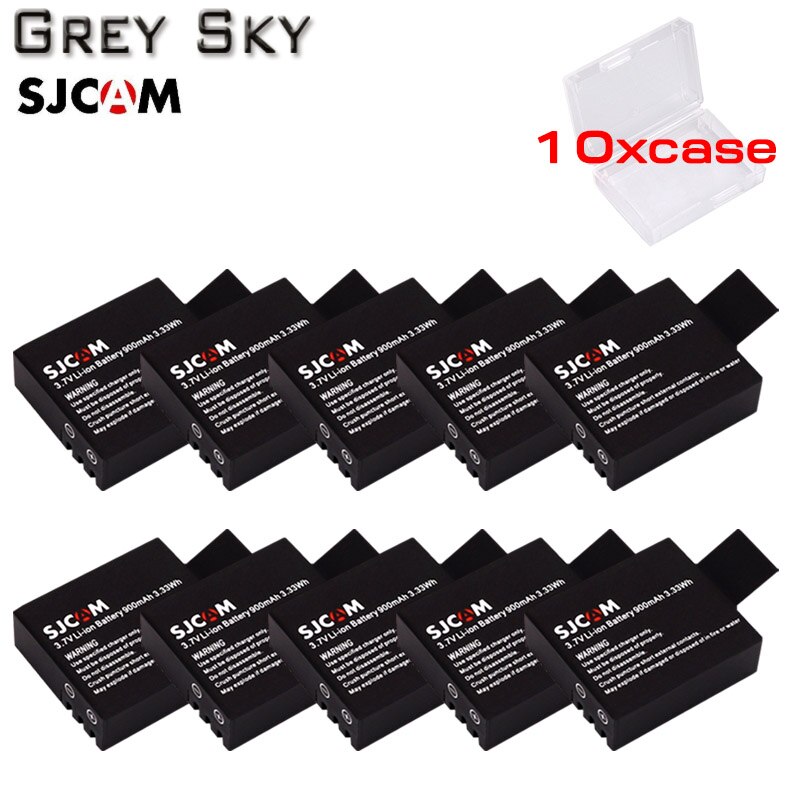 Batería de repuesto para cámara de acción deportiva Elite SJCAM sj4000, 10 Uds., 900mAh, para M10wifi / SJ4000 / SJ4000wifi / SJ5000wifi /SJ5000x: 10 battery