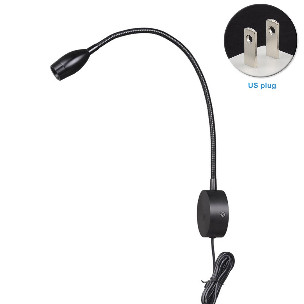 Dimmable Bright Home Aluminum Study Flexible Gooseneck Bedside Indoor Office LED Reading Light Mini Touch Switch Wall Mounted