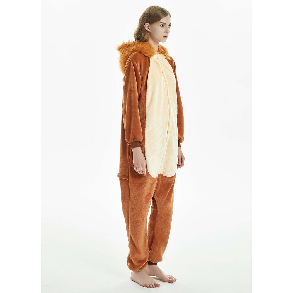 Kigurumi Animal león marino pijama adulto Unisex hombre mujer con capucha de franela ropa de casa cálida mono