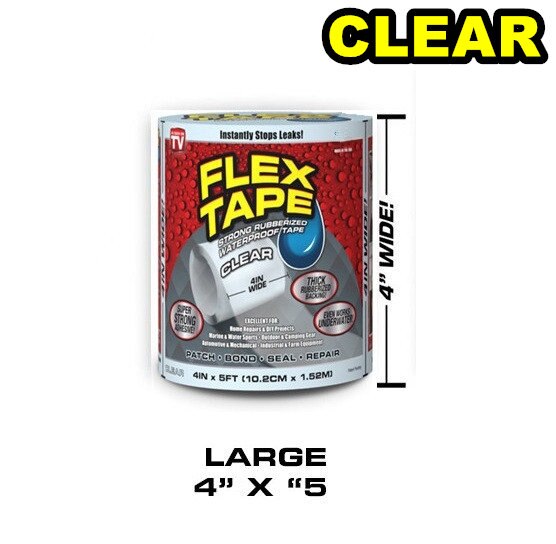 50% OFF 3 Color Flex Strong Rubberized Waterproof Tape Adhesive Super Thick Pro Formula Black White Clear: 10CM CLEAR