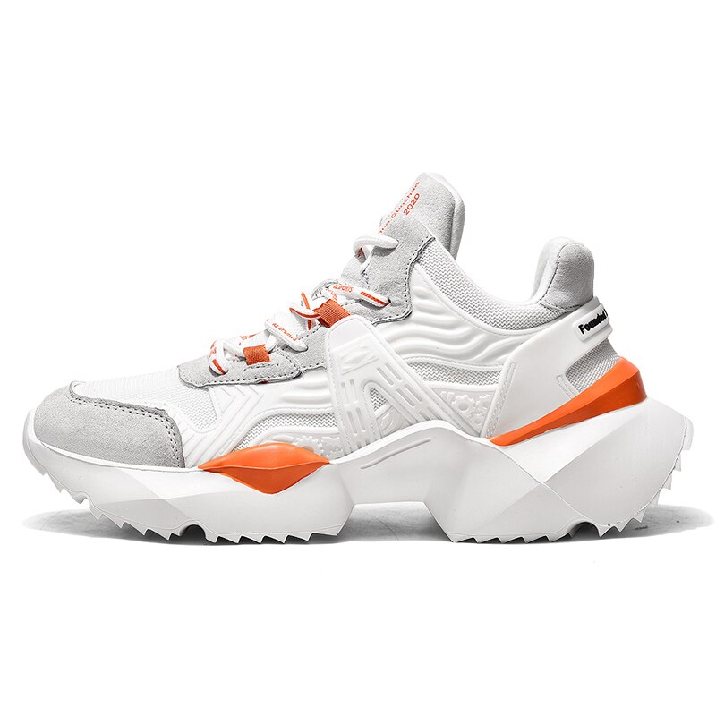 Men Platform Sneakers For Men Running Shoes Comfortable Thick Sole Outdoor Sport Sneaker Athletic Trainers Male Chunky Dad Shoes: white / 40