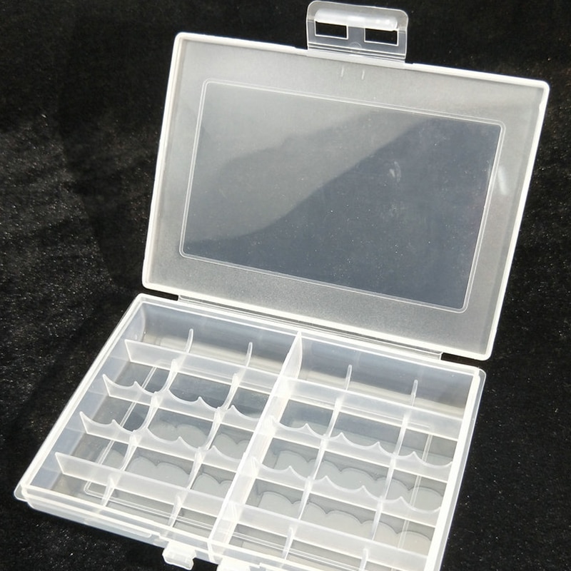 Transparante Hard Plastic Case Batterijen Storage Case Houder Accu Box Voor 10 X Aa Of 14 X Aaa Batterij wit Case Cover