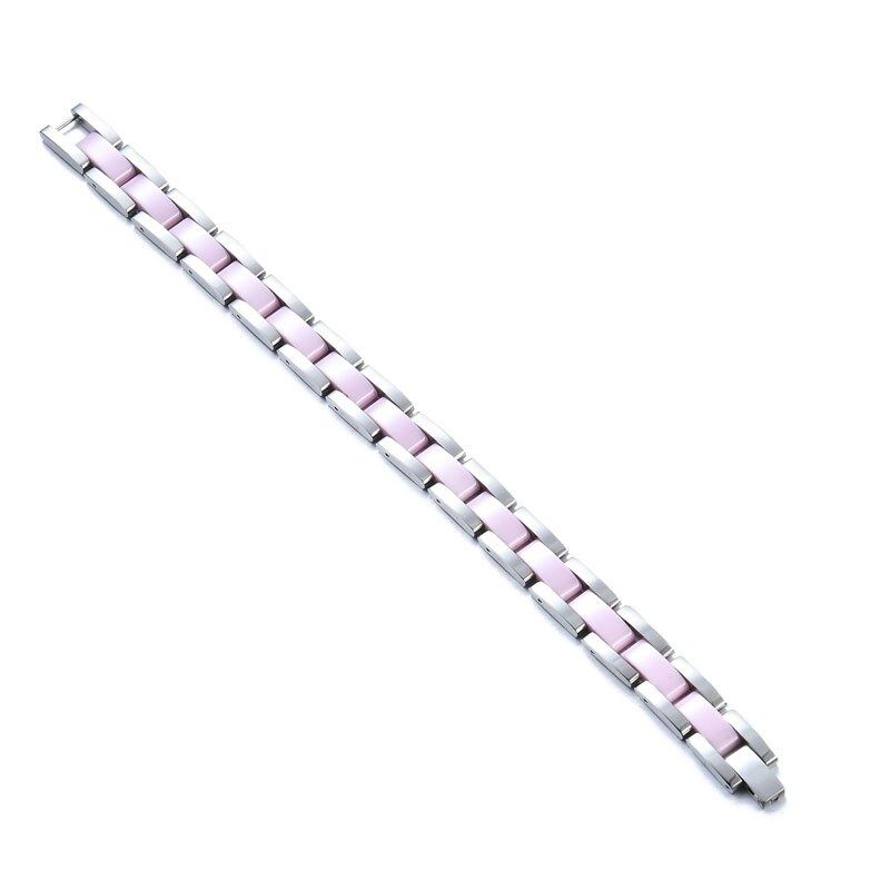 Hochzeitskette schmuck edelstahl weiß rosa schwarz keramik Germanium magnetgliederarmband für damen und herren