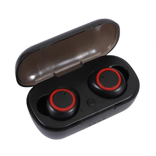 Fones de ouvido sem fio tws bluetooth 5.0, com caixa de carregamento, som estéreo de alta fidelidade, modelo esportivo: Black Red