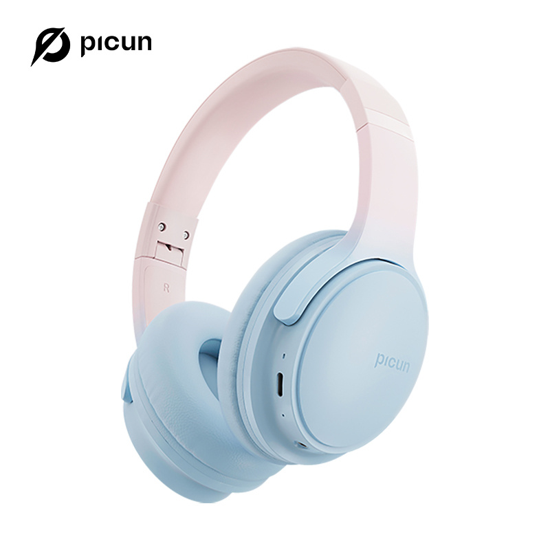 Picun B-06 Bluetooth-Kopfhörer über dem Ohr, 110-Stunden-Spielzeit, kabellose Kopfhörer mit Mikrofon, faltbar, verstellbar, leicht, HiFi: Blau