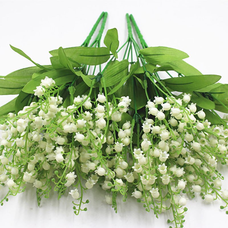 Liljekonvalj plast campanula konstgjord blomma utomhus inomhus klockblomma trädgård blomma brud håller bröllop dekoration