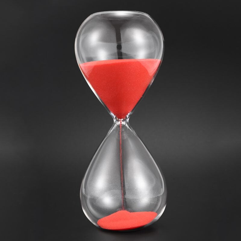 Stort rødt sandglas sandglas timeglas timer klart glat glas måler hjemmebord indretning xmas fødselsdag (rød , 15 m